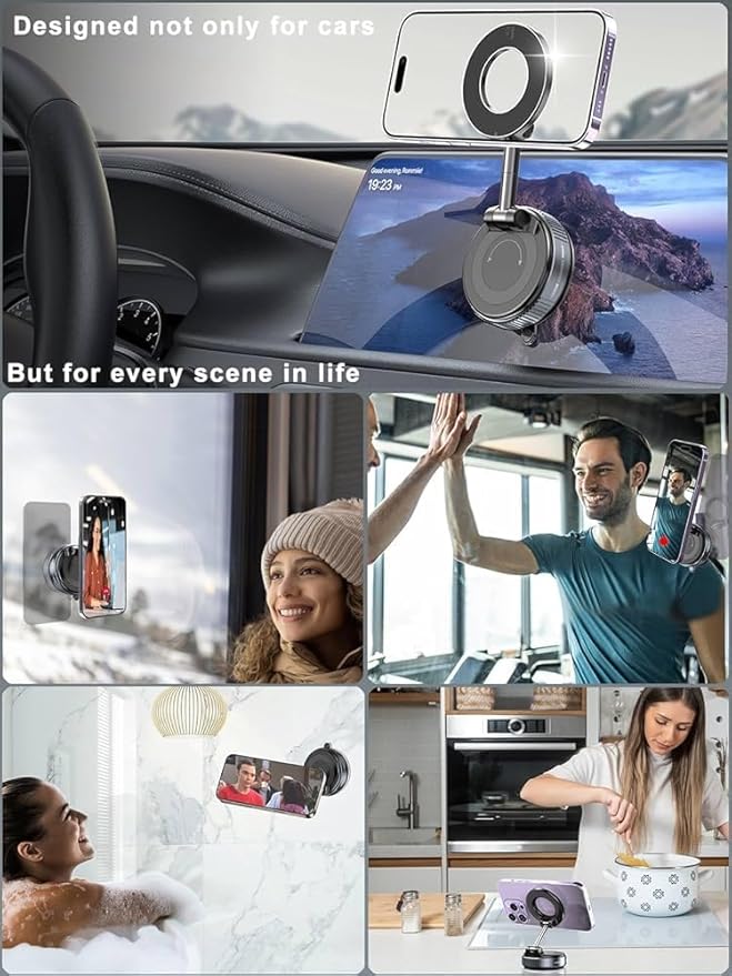 Magnetic Phone Holder for Car [120+ LB Strongest Suction & 2800gf Strongest Magnetic] 360° Adjustable Car Phone Holder for Magsafe Phone Holders for Your Car for iPhone 17 Pro Max 16 15 14 13 12 Plus
