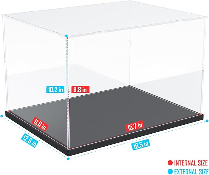 Choowin Acrylic Display Case for Lego 76419 for Lego Hogwarts Castle and Grounds for Lego Display Thickened Clear Acrylic Display Cases for Collectibles Assemble Dustproof Display Box(Black Base)