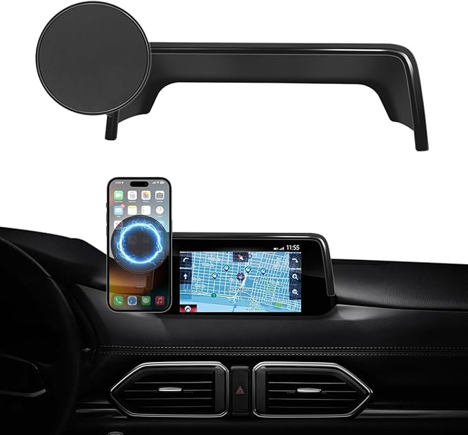 Car Phone Holder Fit for Mazda CX-5 CX5 2017-2020 Accessories 7-Inch Screen Fixed Clip, Cell Phone Mount Compatible with MagSafe Dash Mount Automobile Cradles Hands-Free 360° Rotation