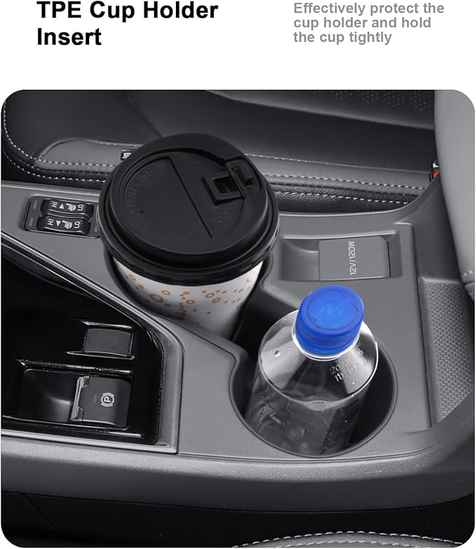 Center Console Organizer Set For 2024-2026 Subaru Crosstrek/Hybrid - 4 Pcs Double-Layer Armrest Box Organizer + Hanging Organizer + Cup Holder + Wireless Charging Area Mat For Crosstrek Accessories