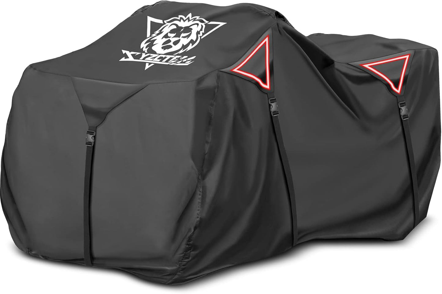 XYZCTEM Premium ATV Cover,Outdoor Protection Against Water, UV, Wind. Quad Cover for Can-am,Suzuki,Kawasaki, Honda, Yamaha, Polaris,and More.4 Wheeler Accessories with Thickened Straps(Black,103" L)