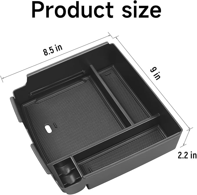 YOJOJOCO Center Console Organizer Compatible with Kia Carnival 2026 2025 2024 2023 2022 (LX/LXS/EX/SX/SX Prestige) Accessories Black ABS Plastic Material Armrest Secondary Storage Box