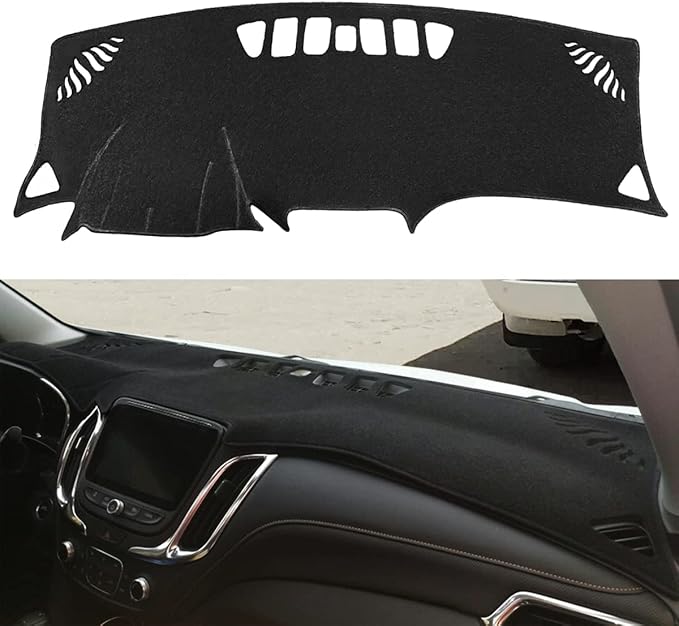 Yiz Dash Cover Mat Pad Custom Fit for Chevy Chevrolet Equinox 2018 2019 2020 2021 2022 2023 2024 Dashboard Cover Pad Cap Carpet Without Head Up Display (Black) Z10