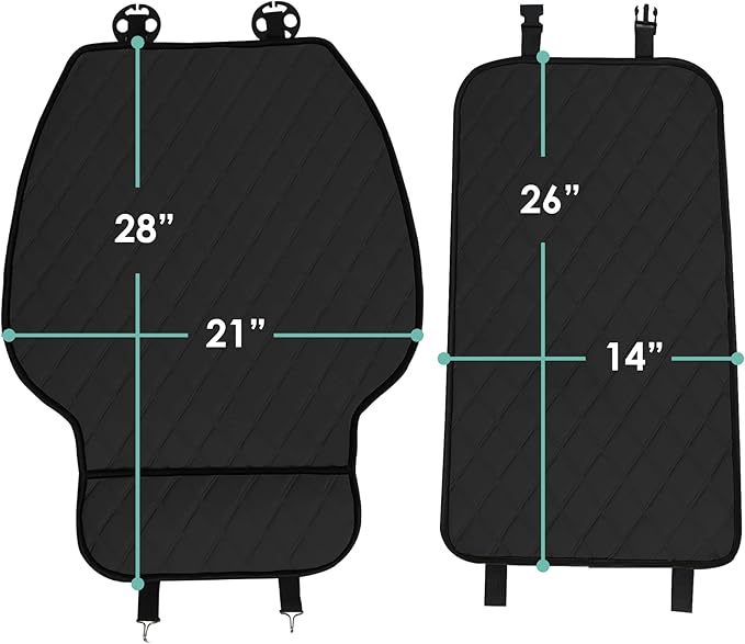 FH Group Car Seat Cushion – Neosupreme Single Front Seat Cover with Front Pockets, Airbag Compatible, Universal Fit Car Seat Cushion for Driver or Passenger Seat, SUV, Truck, Sedan & Van – Black