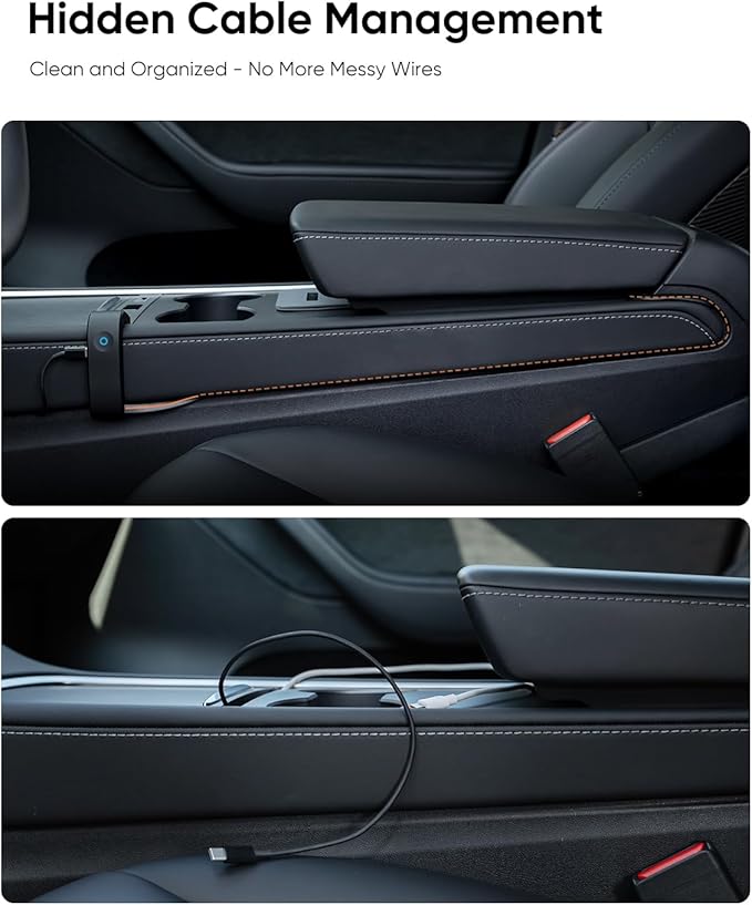 Tesla Model 3/Y USB Hub - Center Console Fast Charging Adapter, 100W Max Power, Hidden Cable Management, IPS Display, Smart Power Distribution for Tesla Model 3 (2021-2023) & Model Y Accessories