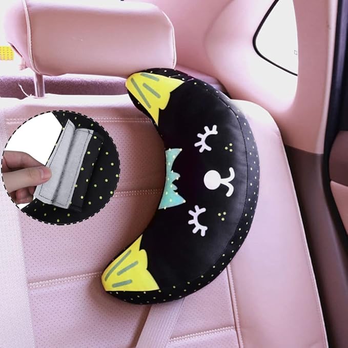 Kids Seat Belt Pillow Soft Car Seat Neck Support Pillow Pad Safety Belt Strap Cover Headrest Travel Cushion for Auto Airplane Pushchair