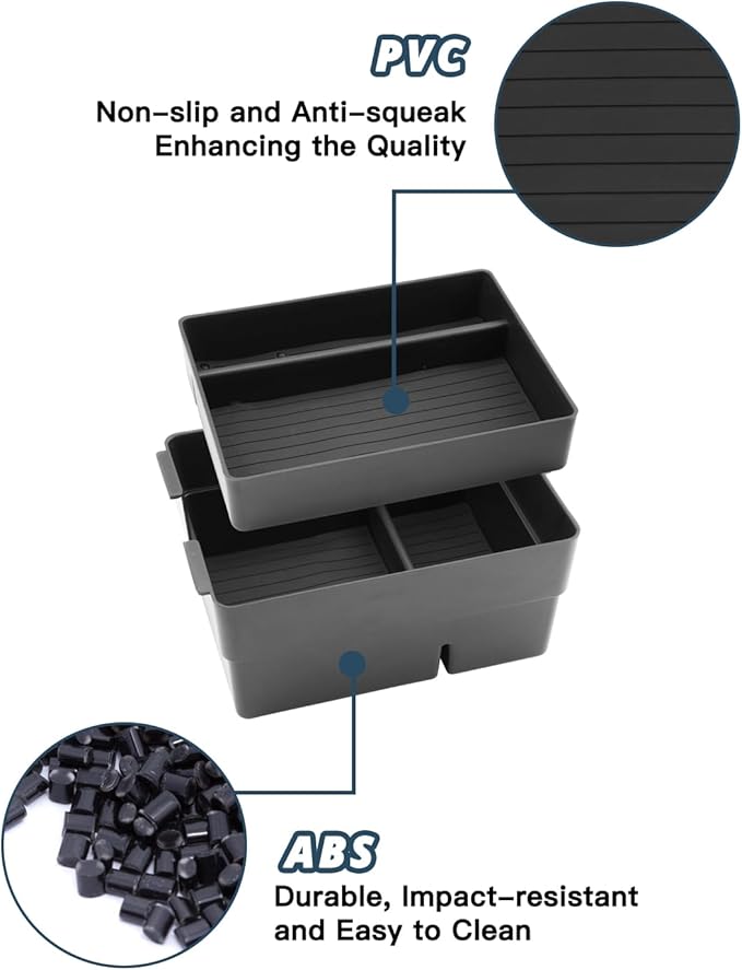Ruiya For Lexus TX Center Console Organizer for Lexus TX 350 Accessories Double Layer Armrest & Dash Storage Tray Compatible with 2024 2025 2026 Lexus TX (TX350/TX500h+/TX550h)(3Packs)