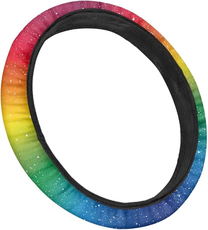 AFPANQZ Colorful Steering Wheel Cover for Women Sweat Absorbing Non-Slip Steering Wheel Covers 15 inch Universal Fit Alomost Steering Wheel Breathable Grip Cover