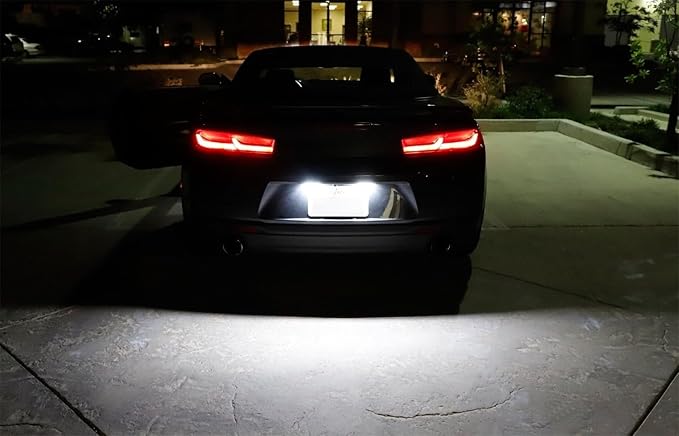 iJDMTOY Xenon White 3W Full LED License Plate Light Kit Compatible With Chevrolet 2014-24 Camaro, 2013-15 Malibu, 2011-15 Volt, 2016-up Cruze, 18-SMD White LED & Can-bus Error Free
