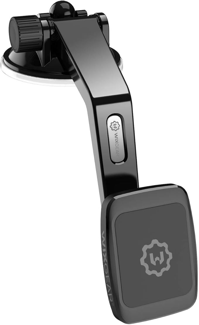 WixGear Magantic Mount, Universal Dashboard Curved Magnetic Phone Car Mount Holder for Cell Phones and Mini Tablets with Fast Swift-snap Technology, Magnetic Cell Phone Mount