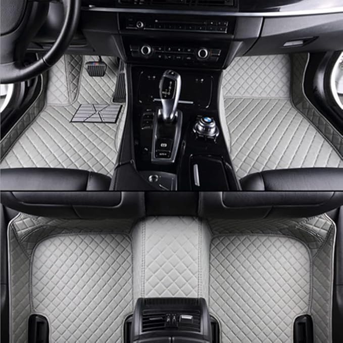 Custom Making Car Floor Mats Protection Pads for 99% Sedan/Coupe/Hatchback/SUV/Pickup Men Women Car Floor Mats Coverage Pads Anti-Slip Leather Floor Lining (Grey)