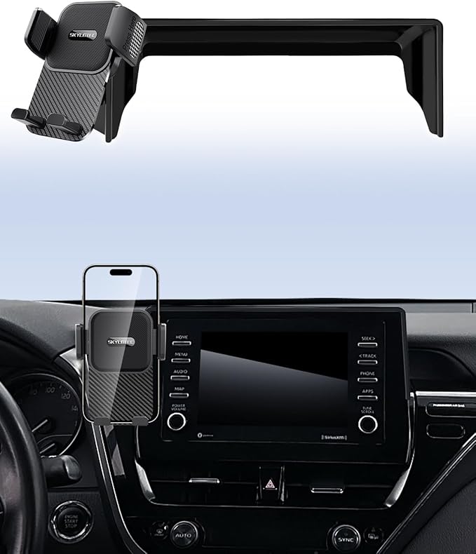 SKYLOTEC Phone Mount for Toyota Camry 2021 2022 2023 2024 Accessories 7-Inch Screen Fixed Clip, Automobile Cradles Car Phone Holder, Cell Phone Base Not Block Air Vent(No Fit 9-inch)