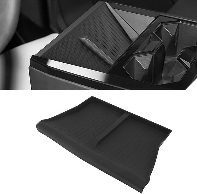 Wire Less Charging Silicone Mat, Center Console Wire Less Charging Mat Easy to Clean Anti Slip Phone Charging Silicone Pad Interior Accessories (Black W240004607)
