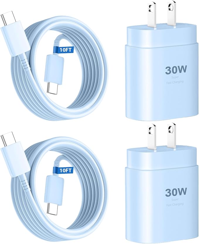 Phone 17 16 15 Charger Fast Charging,30W USB C Phone 17 16 15 Pro Max Charger Block &10FT Long Type C Cable Cord for i.Phone 17/Air/17 Pro/17 Pro Max/16/16 Plus/16 Pro/16 Pro Max/15/15 Pro Max,Blue