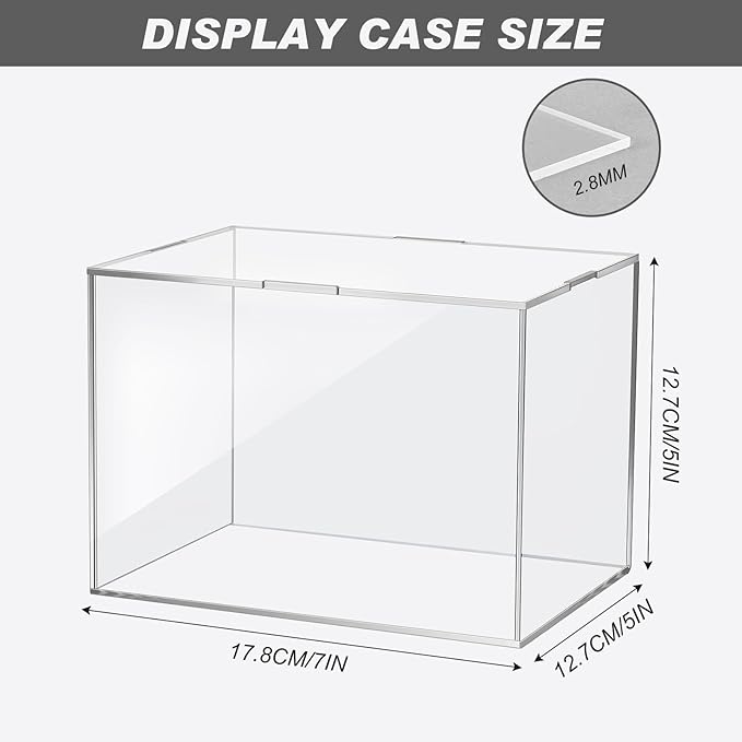Taiyin 4 Pcs Mini Helmet Display Case, Acrylic Clear Mini Football/ Helmet Display Box Plastic Small Display Case Protection Holder for Collecting Sports Memorabilia Toy 5 x 5 x 7''