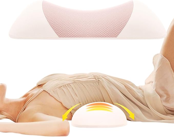 Lumbar Support Pillow for Sleeping,Premium Memory Foam Lower Back Pain Relief Bed Rest Support Pillows for Car Bed,Couch,Waist Support Care Cushion,Sleep Lumbar Pillow (Light Pink)