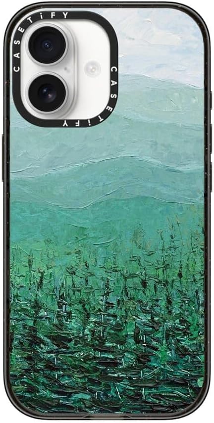CASETiFY Impact iPhone 17 Case [Slim/Compatible with Magsafe / 8.2 ft. 4X Military Grade Drop Protection] - Pine Forest - Clear Black