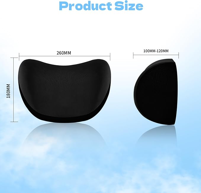 Car Neck Pillow & Headrest Support for Driving - Memory Foam Neck Support Pillow with Adjustable Strap & Removable Cover, Office Chair, Travel Essentials - 2 Pack (Grey)