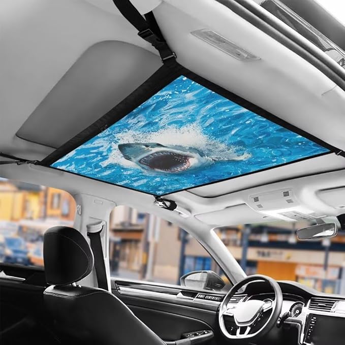 Shark Print Car Storage Bag Organizer Car Organizer for Car Seat Multi-Purpose Car Bag Storage Box Organizer Pouch Pocket Storage for Small Items