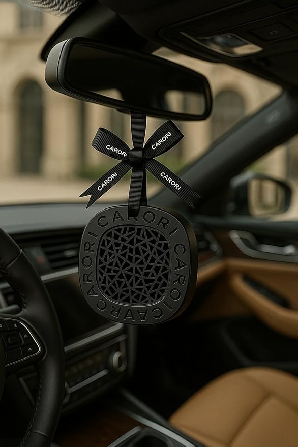 Car Air Freshener Diffuser – Sandalwood Vent Clip Inspired by 1 Hotel, Long-Lasting Natural Scent, Sleek Refillable Design, Eliminates Odors – Black