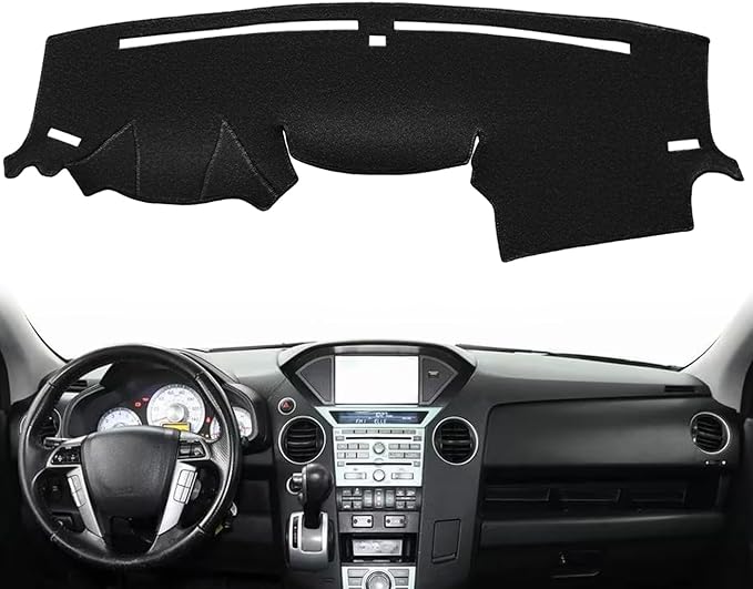 Dash Cover Mat Custom Fit for Honda Pilot Dashboard Cover Cap Pad Carpet Protector F207 (Black)