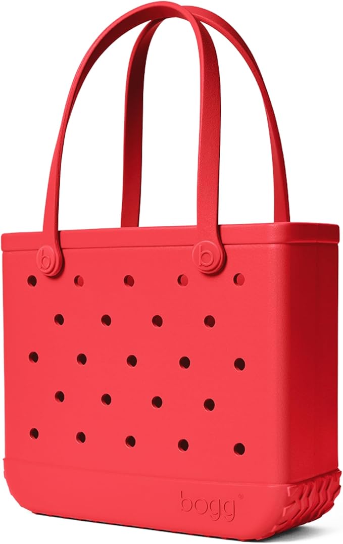 BOGG BAG Medium Tote – 15” x 12.5” x 5” – Durable, Washable, Tip-proof – Beach, Pool, Boat, Work, Sports (Off to the Races Red)