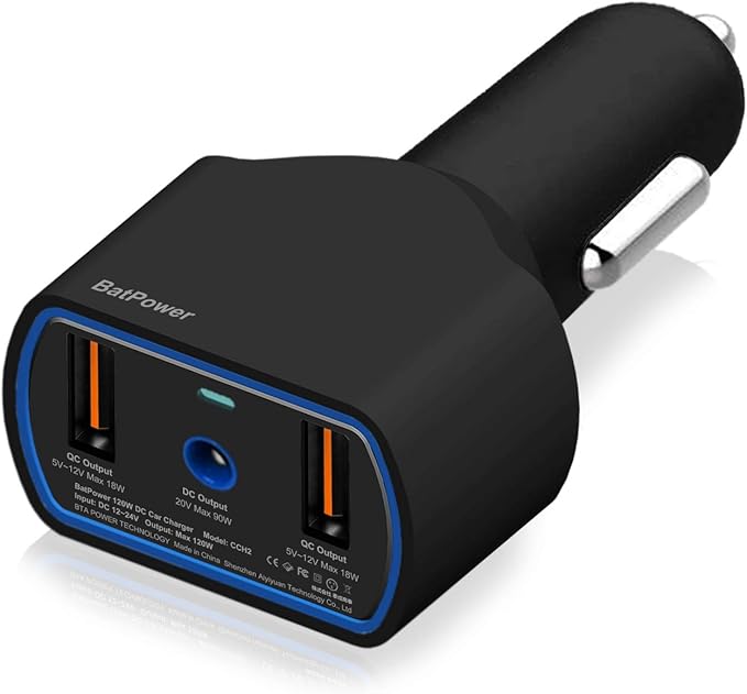 BatPower 120W DC CAR Charger for HP Laptop Car Charger Vehicle Charger DC 12v-24v Auto Adapter