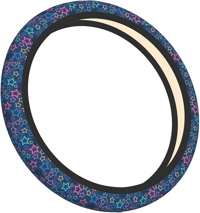 Colorful Star Blue Auto Car Steering Wheel Cover Universal 15 Inch Neoprene Interior Decor Protection Accessories