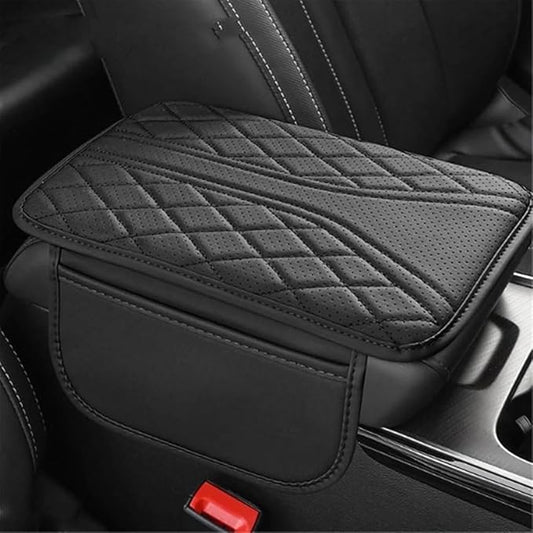 Car Center Console Cover for Lexus RX 350 2021-2023, Leather Memory Foam Auto Armrest Cover Cushion Pad with 2 Storage Bags Non-Slip Universal Interior Accessories,Black