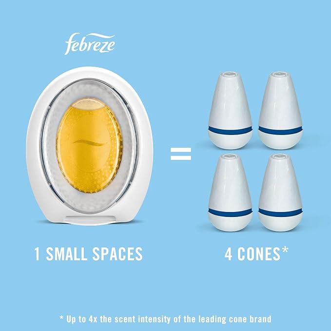 Febreze Small Spaces Air Freshener, Odor Eliminator, Linen & Sky (Pack of 6)