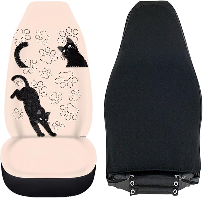 BIGCARJOB Cat Paws Car Seat Covers Set Universal Car Interior Seat Rugs 2 Pcs Auto Front Seat Protector Set for Women Car Accessories Set
