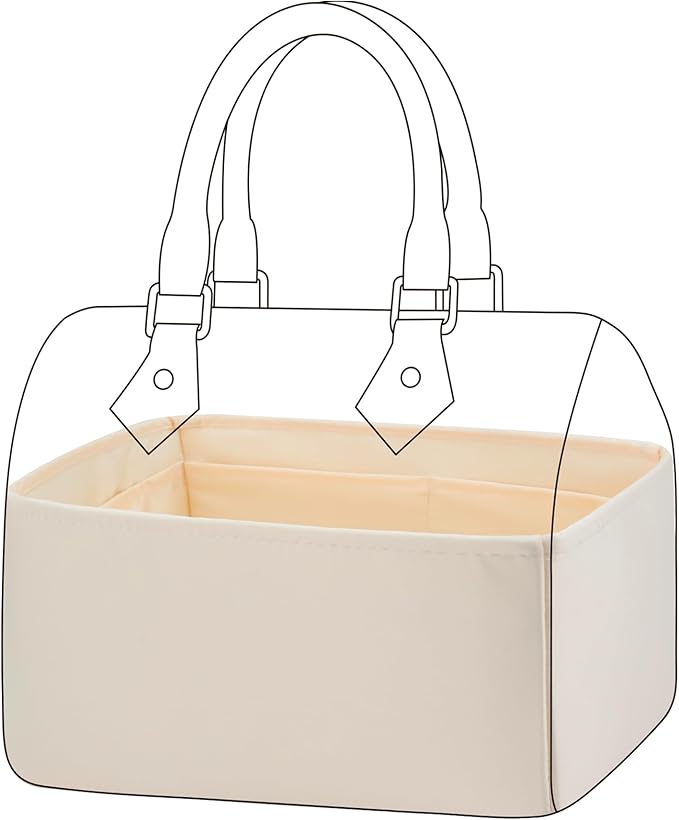 DGAZ Silk Purse Organizer Insert Fits LV Speedy 16/20/25/30/35/45 bags，Silky Smooth Bag Organizer，Luxury Handbag & Tote Shaper（Craie，SP45）