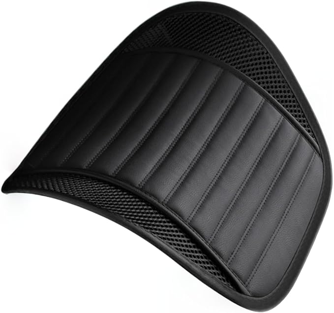 Premium Car Interior Back Support - Versatile Lumbar Cushion for Driver Seat with Breathable Fabric and Adjustable Strap. (2, Black)