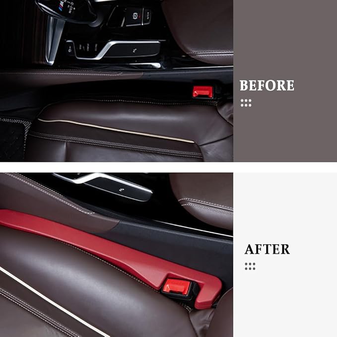 KIFIDAN 2PCS Car Seat Gap Filler,Flexible Seat Gap Organizer Between Seats for Tightly Filling Seat Gaps,Universal Car Side Seat Gap Filler Interior Car Accessories for Women & Men (Red)