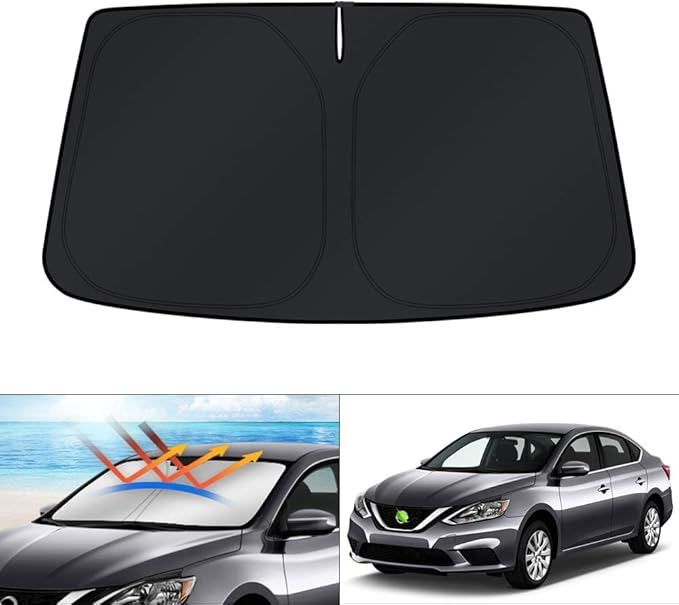 KUST Windshield Sun Shade for Nissan Sentra Accessories 2013-2019 Window Shade Sun Visor Protector Foldable Blocks UV Rays Keep Your Car Cooler