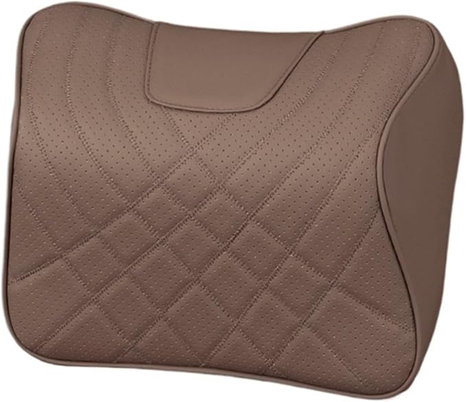 Car Pillow Car Headrest Pillow Set Sewing Leather Lumbar Waist Support Memory Foam Fit for Seat Neck Protctive Cushion Accessories Car Neck Pillow(B)