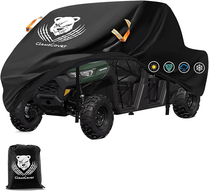 UTV Cover 4 Seater Waterproof Outdoor,Side by Side ATV Covers,Durable Anti-UV and All Weather Protection, Compatible with Polaris Ranger RZR Can-am Yamaha Honda Kawasaki Storage,160" Lx65 Wx80 H