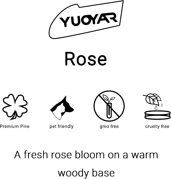 Yuoyar Wood Car Scents Air Freshener Visor Clips Diffuser Odors Eliminator (Rose, 2 Packs)
