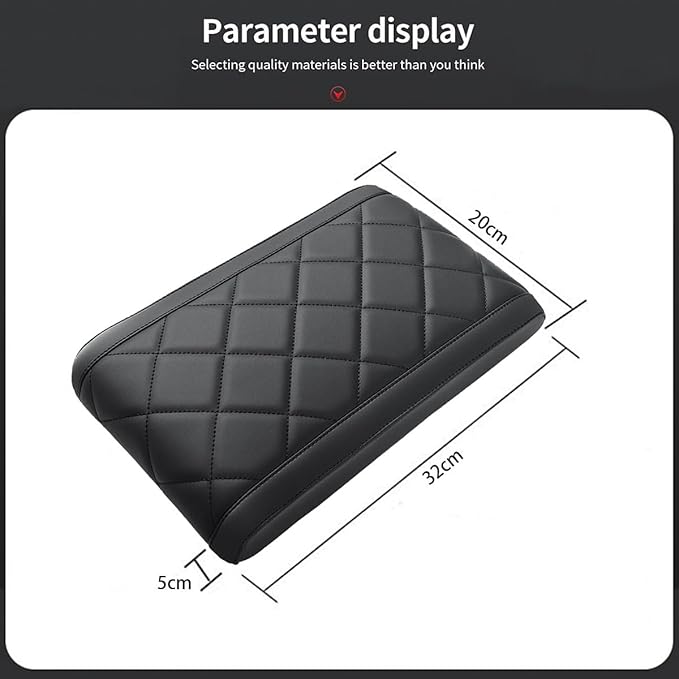 Upgrade Car Console Armrest Pad,Car Armrest Cushion with Comfortable Memory Foam,Premium PU Leather Car Armrest Cover,Universal Car Center Console Pillow,Car Accessories(Black3)