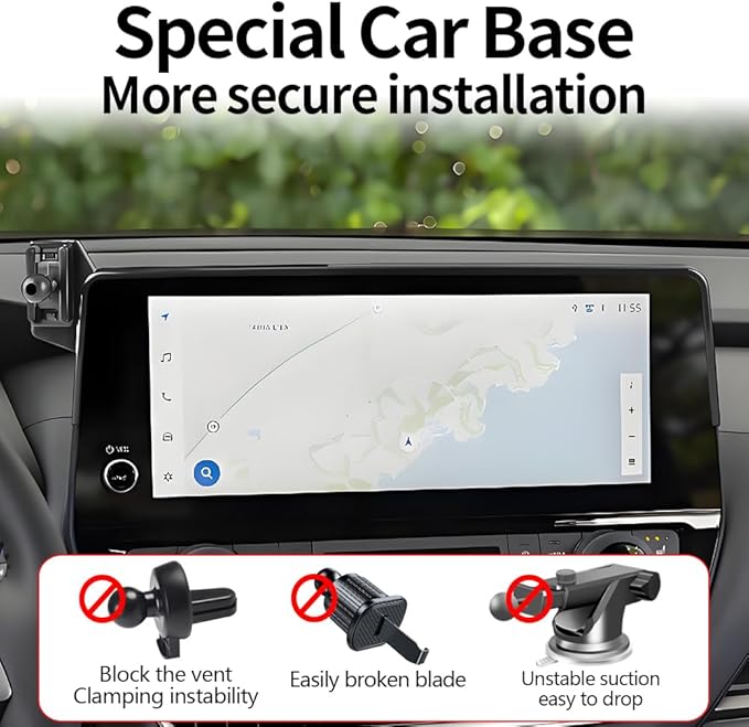 Car Magnetic Phone Mount for Toyota Grand Highlander 2024 2025 2026 and Grand Highlander Hybrid 2024-2026 Auto Accessories Best Cellphone Holder Fast 15W Wireless Charger Cell Phones Charging Stand