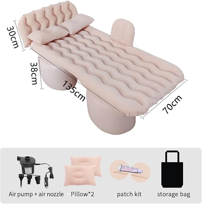 Car Air Mattress for Ford Maverick 2022 2023 2024, Inflatable Car Bed for Back Seat Sleeping, Soft Car Inflatable Bed Back Seat Mattress Airbed,A Beige