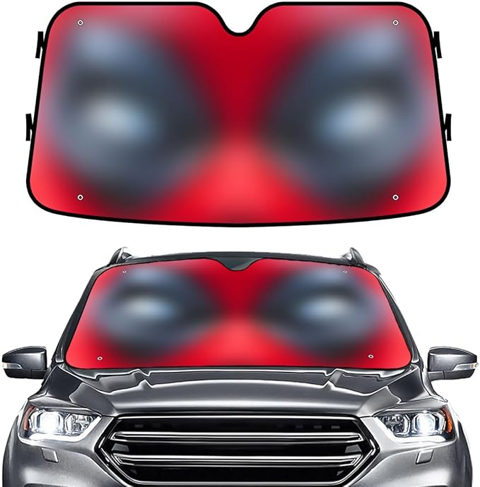 GENANY Funny Red Eyes Windshield Sun Shade for Car SUV Truck (55x30 Inches), Sun Shade Windshield, Shades for Front Windows, Protector Blocks UV, Car Decor