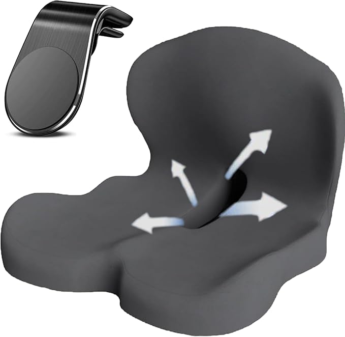 Back and Seat Cushion, Trucker Seat Cushions for Long Sitting, Car seat Cushion with Back Support, Seats Cushions for Lumbar Pain and Supporting The HIPS, Trucker Essentials (I)