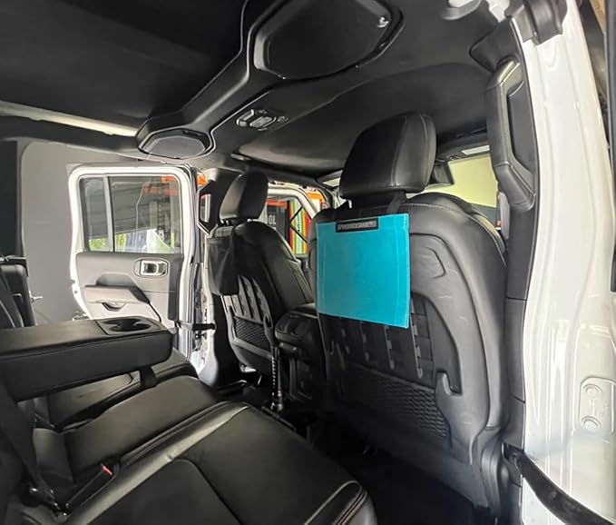 SPIDERWEBSHADE Seatback Sac - Backseat Car Storage Organizer - Large Mesh Pocket for Organizing Snacks, Toys, Tablets, Phones, Car Travel Accessories - Universal For Most Vehicles (Teal)