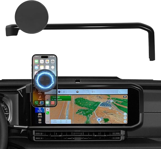 Car Phone Holder Fit for Jeep Wrangler 2024 2025/Gladiator JT 2024 2025 Auto Accessories Fit 12.3-Inch Touch Screen, Phone Mount Compatible with MagSafe Automobile Cradles Hands-Free 360° Rotation