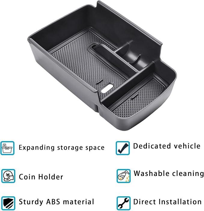 EDBETOS Center Console Organizer Tray Compatible with 2024 2025 2026 Chevy Trax Accessories LS 1RS LT 2RS ACTIV Interior Secondary Armrest Storage Box Insert Tray, ABS Material