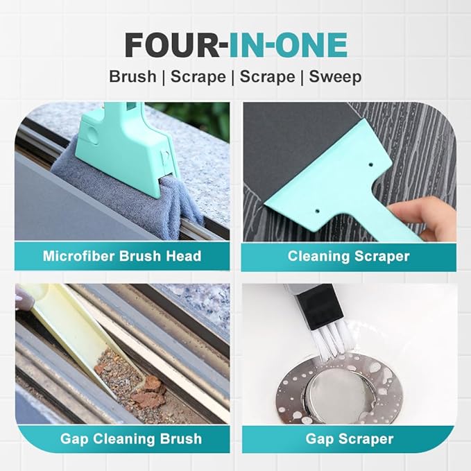Magic Window Track Cleaner, 2024 Upgraded Window Groove Cleaning Brush Tools Set, Hand-held Window Track Cleaner Brushes Tools Set for Window lides Gaps Tile Lines Shutter Car Vents (Mix B 3PCS)