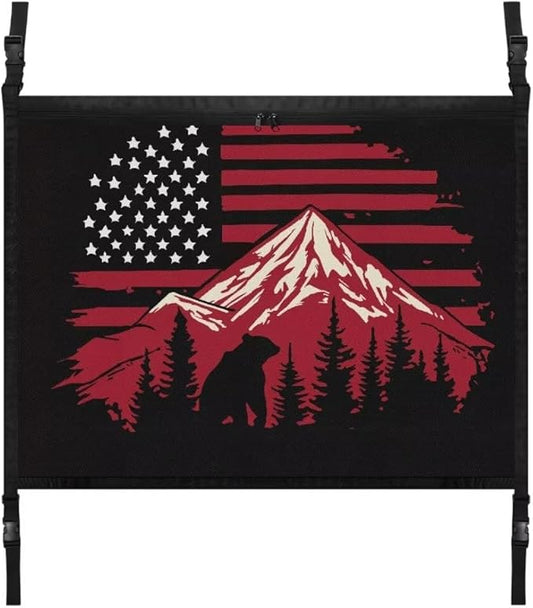 Car Roof Storage Bag Bear USA Flag Car Seat Back Hanging Bag Premium Car Seat Organizer Inner Car Accessories Compatible with Most Vehicles