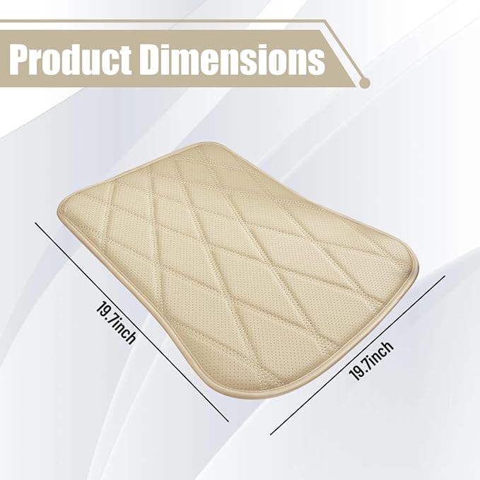 Car Seat Cushion, Comfortable Sciatica & Lower Back Pain Relief Vehicle Driver Seat Pillow, Auto Interior Chair Protector, Universal for SUV Automobile Truck (Beige)