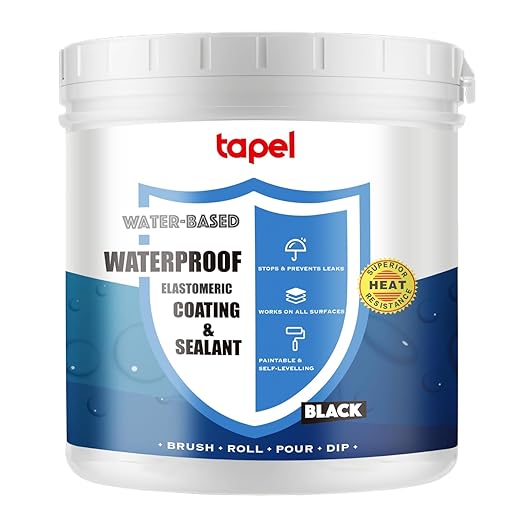 Black Liquid Rubber Waterproof Coating - 3X Stronger Sealant for Foundation, Pond & Roof Repair - Heavy Duty Elastomeric Membrane for Concrete, Metal & Wood - UV Resistant & Body Safe - 1 Quart